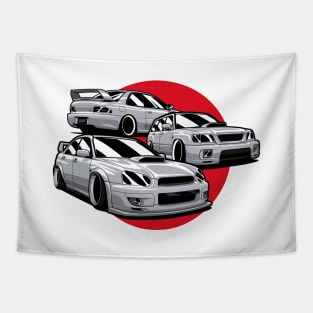 Silver JDM Club Forester Impreza WRX STI Tapestry