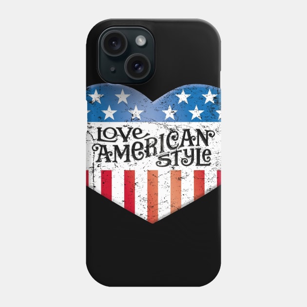 Love American Style Phone Case by MindsparkCreative