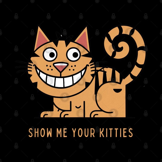 Funny Kitty Cat Illustration with Big Smile | Humorous Feline Graphic by Tintedturtles