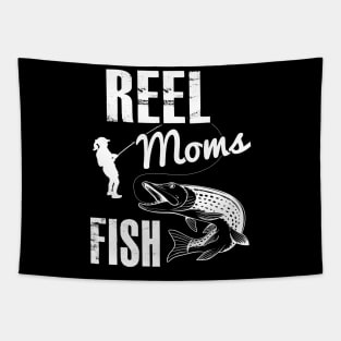 Fishing Meme | Vintage Punny Reel Moms Fish Tapestry