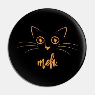 Cat Meh Halloween' Funny Halloween Cat Pin