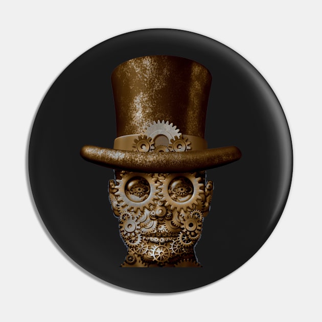 Steampunk Man Pin by lightidea