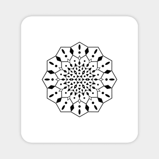 Black and white mandala Magnet