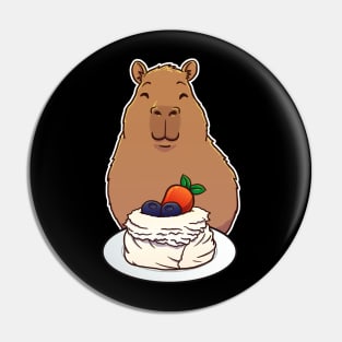 Capybara Pavlova Dessert Pin