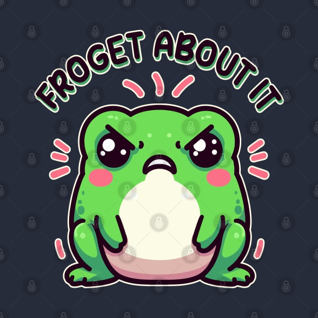 Froget About It Cute Kawaii Angry Frog Pun by Cuteness Klub