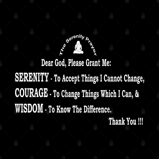 "The Serenity Prayer - Wall Art with White Font & Transparent Background. by "Ekaa Digi Arts"