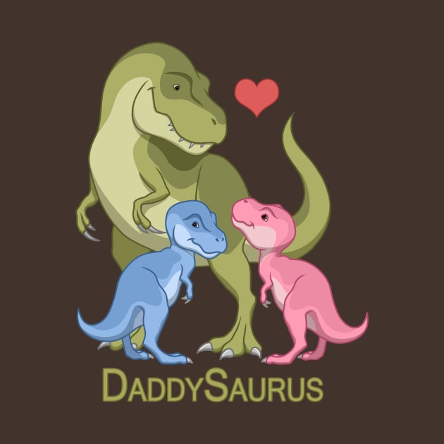 DaddySaurus T-Rex Father & Twin Boy Girl Dinosaurs by csforest