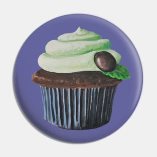 Mint Chocolate Cupcake Painting (no background) Pin