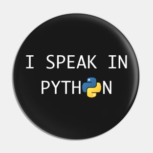 I speak in Python - For Python Developers Pin