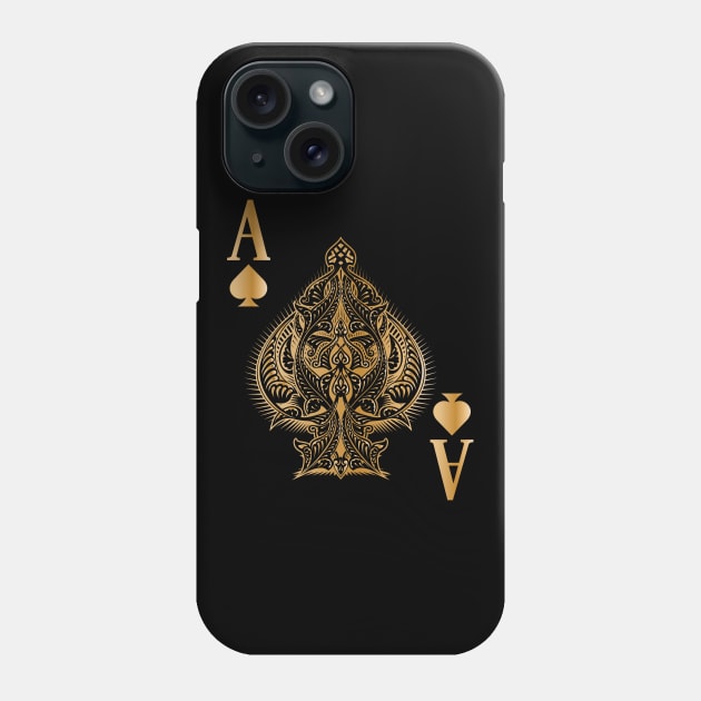 Spades Poker Ace Casino Phone Case by MooonTees