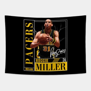 Reggie Miller Choke Sign Basketball Legend Signature Vintage Retro 80s 90s Bootleg Rap Style Tapestry