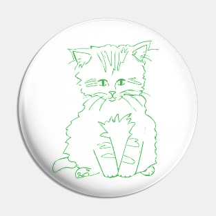 Green Kitten Pin