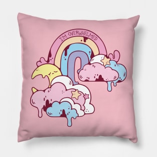 Overwhelmed Rainbow Pillow