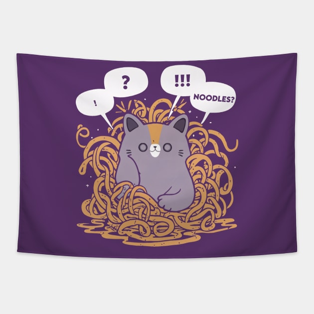 Pondering Pasta Thoughts, Thinnknoodles Tapestry by SimpliPrinter