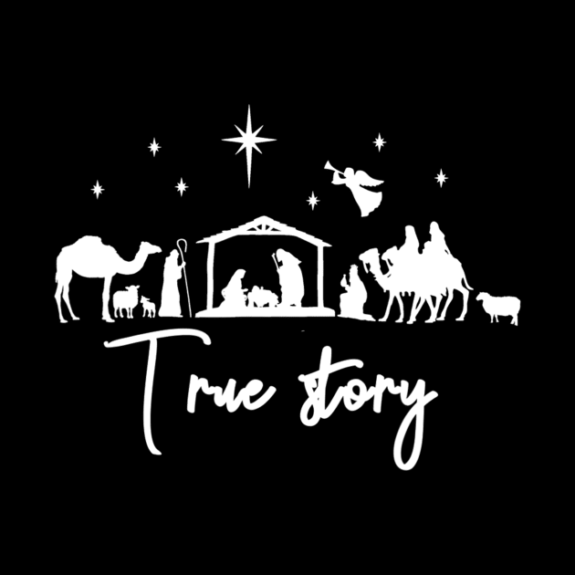 True Story Nativity Christmas Baby Jesus Manger Catholic by Kellers