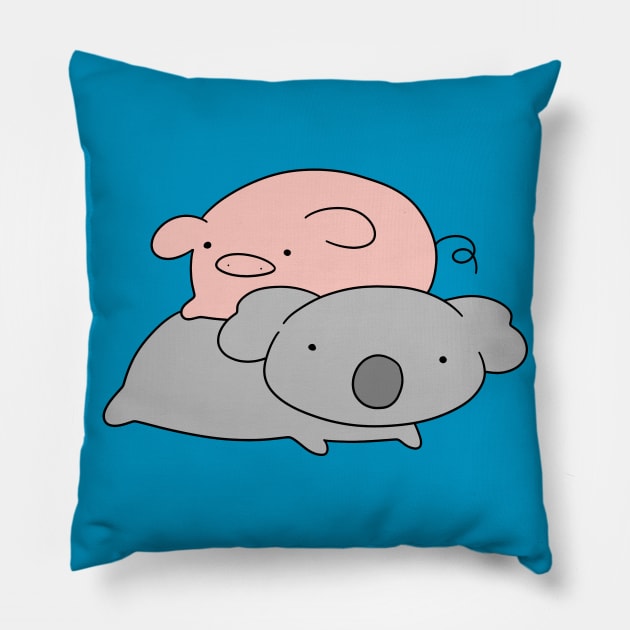 Koala and Little Pig Pillow by saradaboru