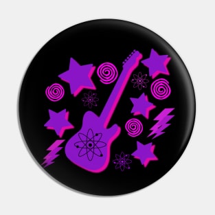 Purple Electric Retro Guitar Pin