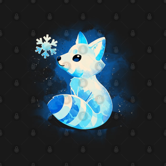 Winter Fox Blue Christmas by Digital Magician