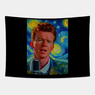 Rick Astley in starry night Tapestry