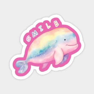 Smile Cute Colorful Baby Whale . Magnet