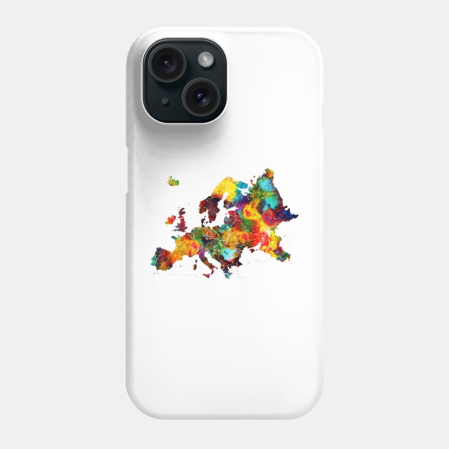 Map of Europe Phone Case by erzebeth