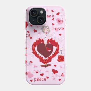 with peace and love Phone Case