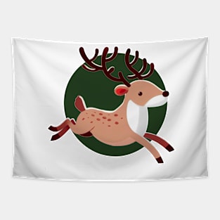 Light reindeer dark background Tapestry