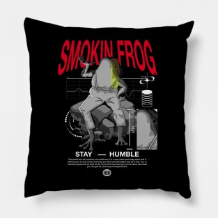 Brutalism Smokin Frog Pillow