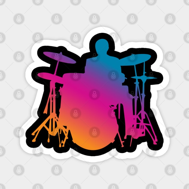 Drum Kit Drummer Magnet by Rayrock76