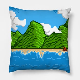 Deserted Island Pixel Pillow