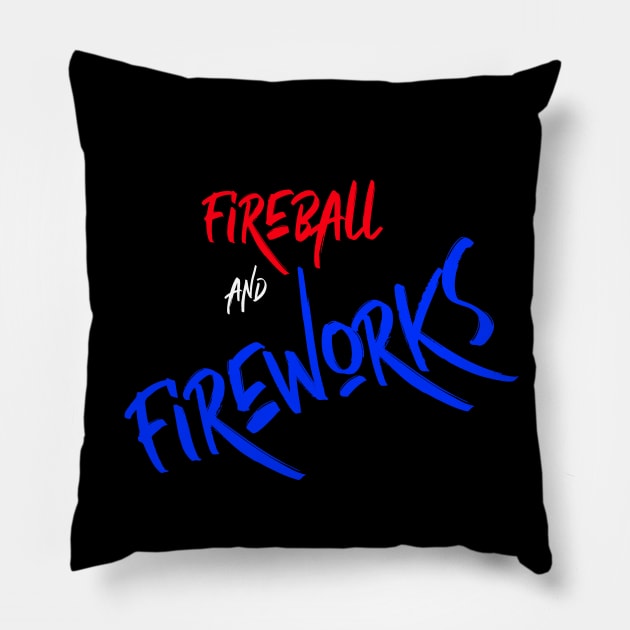 Fireball and Fireworks Pillow by Satrok