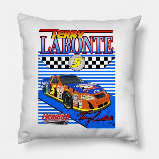 Terry Labonte Retro Pillow by stevenmsparks