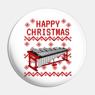 Vibraphone Ugly Christmas Vibraphonist Percussionist Musician Pin