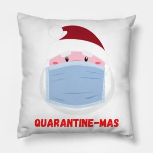 Quarantine-Mas Santa Claus Christmas in Quarantine Santa Clause Wearing a Mask and Social Distancing Pillow