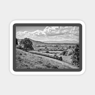 King Edward II and the Malverns - Black and White Magnet