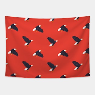 Bald Eagle (Navy & Tomato) Tapestry