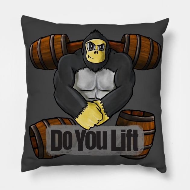 Do you lift - Ape Pillow by Shamaloka