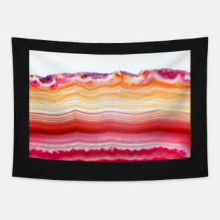 Red and orange agate mineral super macro Tapestry