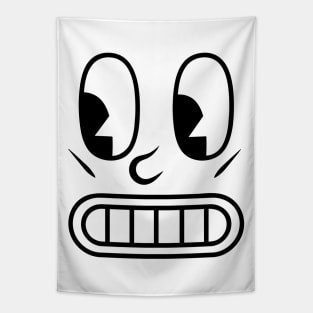 Black Surprise Emoji Tapestry