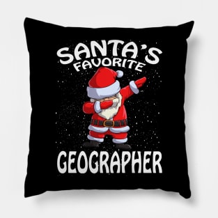 Santas Favorite Geographer Christmas Pillow