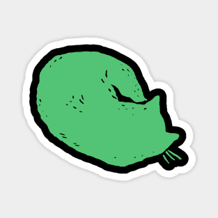 Green Cat Sleeping Magnet