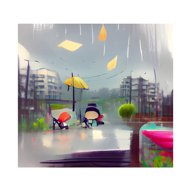 Rainy and Cold Autumn Day in the City by Mihadom