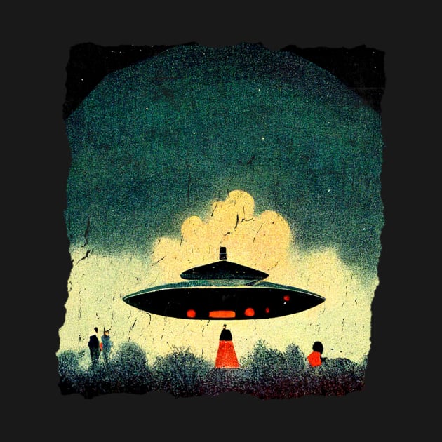 UFO Alien Abduction Vintage by vladocar