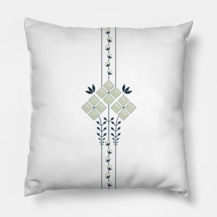 Karo flowers and curls single pattern Pillow