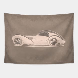 Vintage Automobile Illustration Tapestry