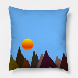 MOUNTAINS, GEOMETRIC LANDSCAPE Pillow