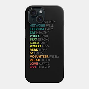 Think Positive Motivational Words Phone Case