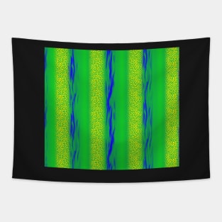 Stripes in Varied Textures Yellow Blue Green Tapestry