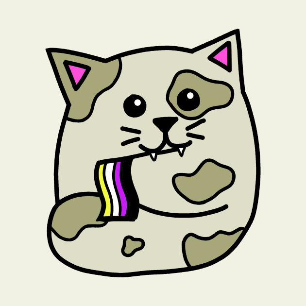 non-binary pride flag cat by alisadesigns