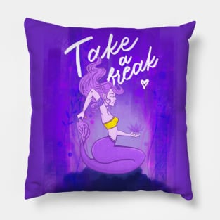 relalxed yoga namaste mermaid  meditation take a break Pillow